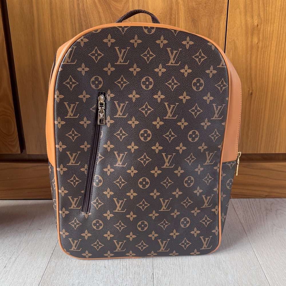 Source Unknown Brown Patterned Backpack NWT - image 1